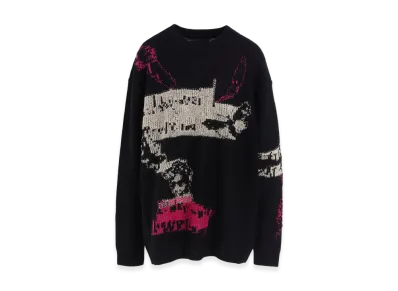 Y's Reversible Intarsia W Jq Pullover "Black"