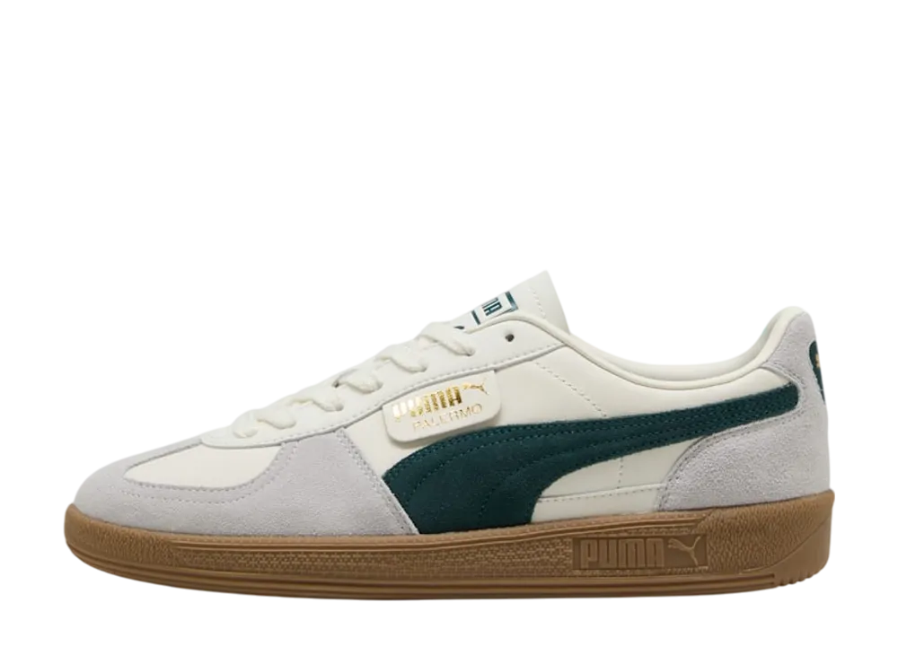 Puma Palermo Leather "Warm White/Green Terrain"