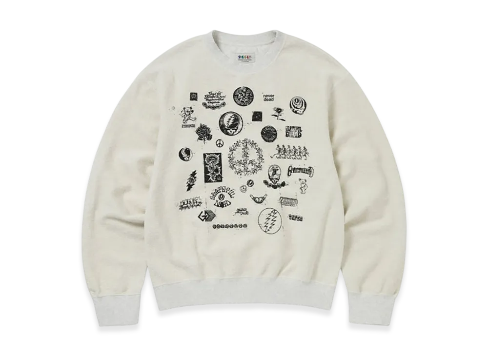 thisisneverthat x Grateful Dead Iconography Reversible Crewneck "Heather Grey"