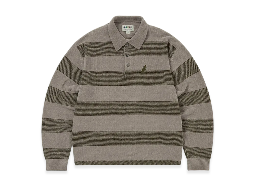 thisisneverthat x Grateful Dead Lightning Velvet Knit Polo "Khaki"