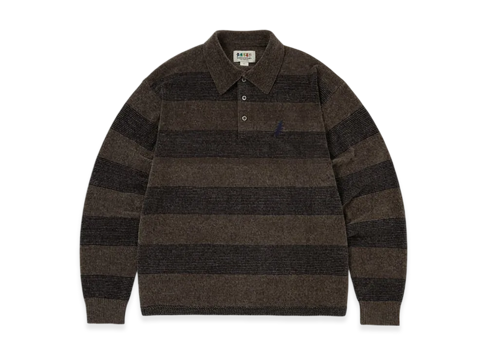 thisisneverthat x Grateful Dead Lightning Velvet Knit Polo "Brown"