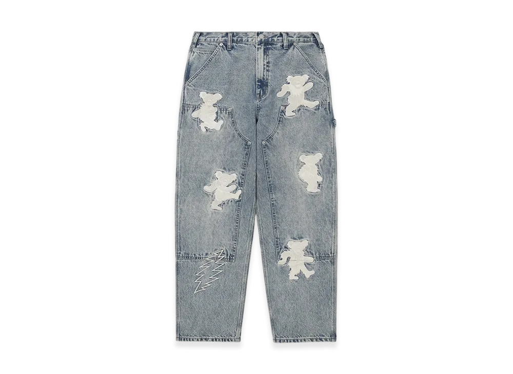 thisisneverthat x Grateful Dead Lightning Double Knee Pant "Washed Blue"