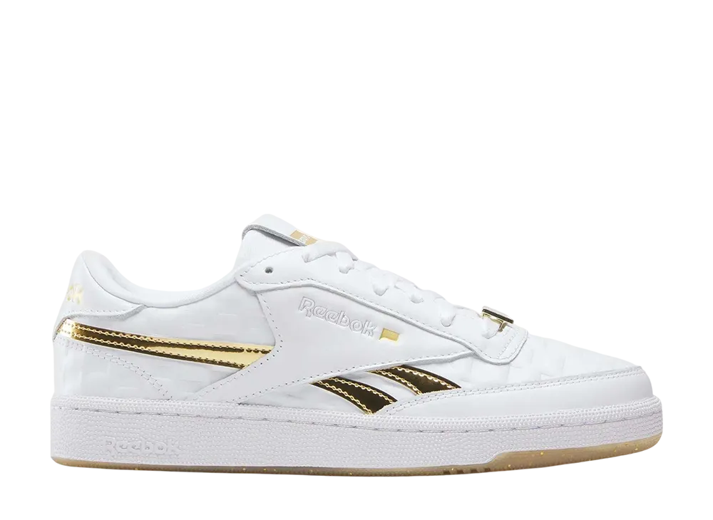 ブラボーコン × リーボック クラブC "ホワイト/ゴールド/シルバー"