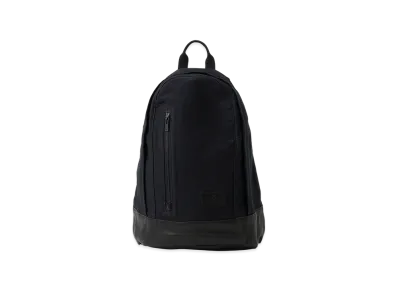 Y's Cotton Linen Twill / Leather Backpack "Black"