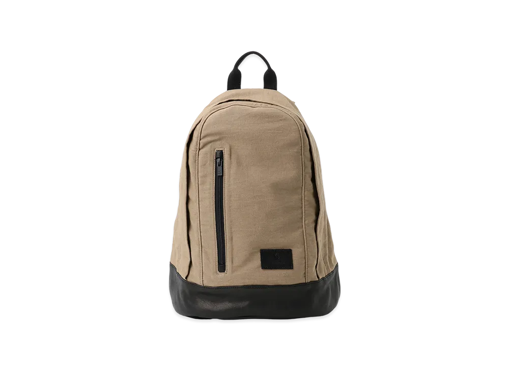 Y's Cotton Linen Twill / Leather Backpack "Beige"