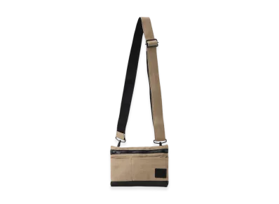 Y's Cotton Linen Twill / Leather Sacoche "Beige"