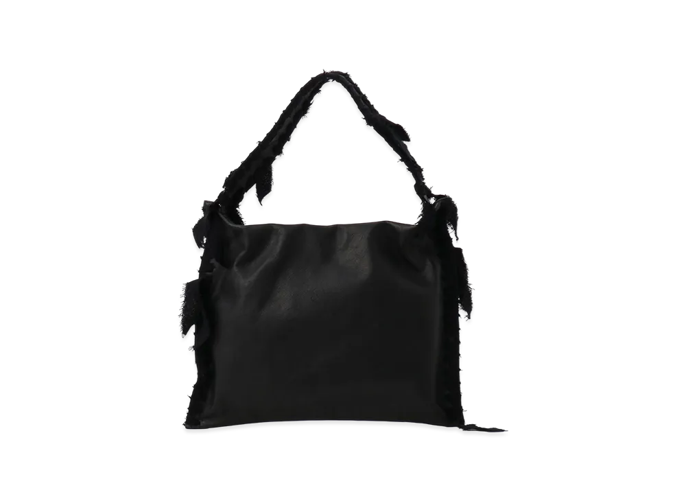 Y's Braided String Leather Tote Bag "Black"