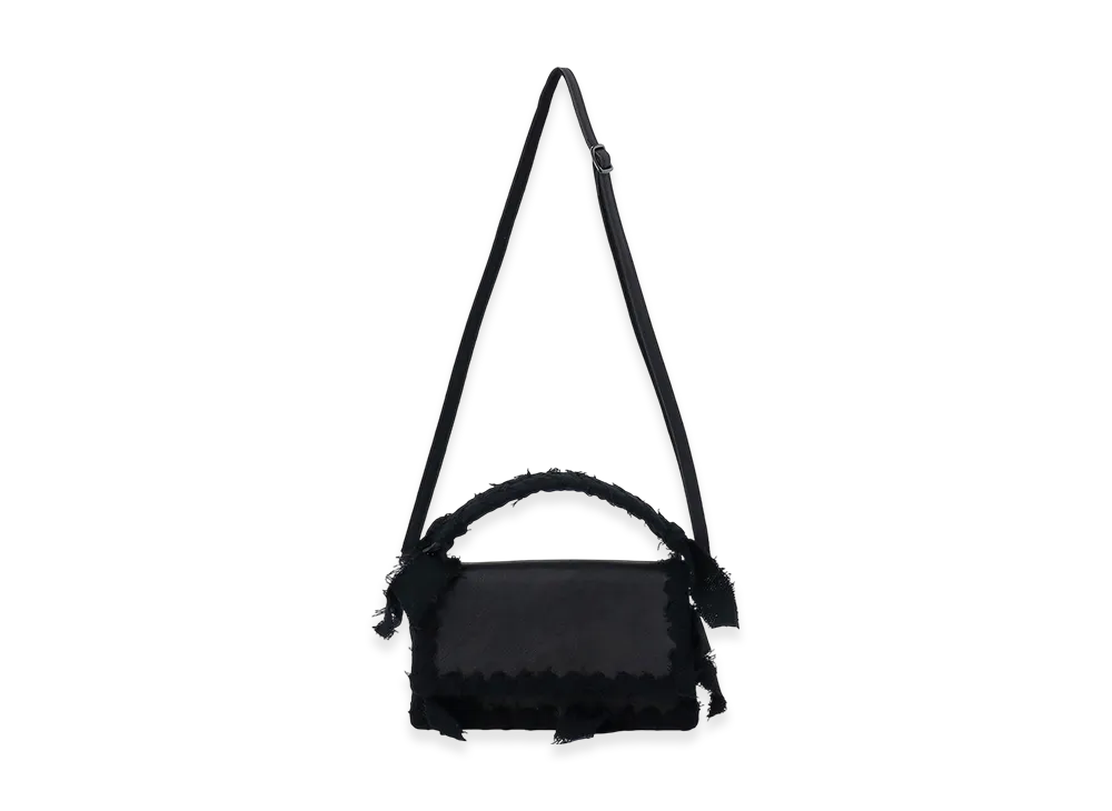 Y's Braided String Leather Shoulder Bag "Black"