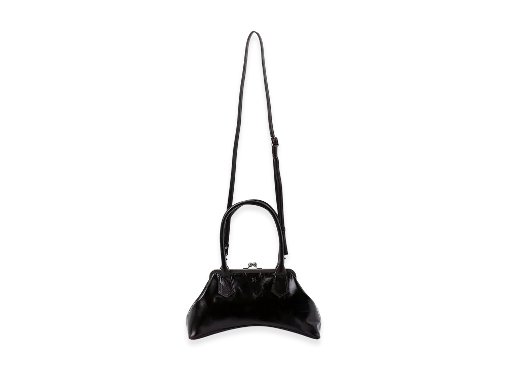 Y's Glossy Leather Curvy Bag M "Brown"