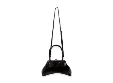 Y's Glossy Leather Curvy Bag M "Brown"