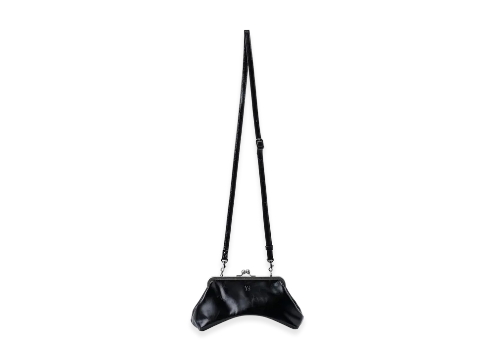 Y's Glossy Leather Curvy Bag S "Black"