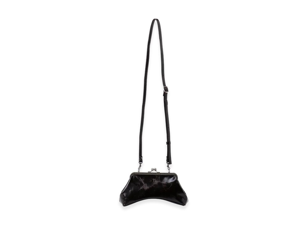 Y's Glossy Leather Curvy Bag S "Brown"