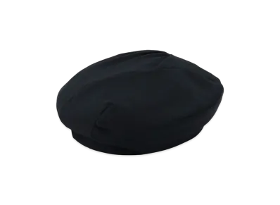 Y's Wool Gabardine Dart Beret "Black"