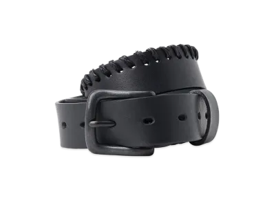 Y's 30mm Leather Stitch Belt "Black"
