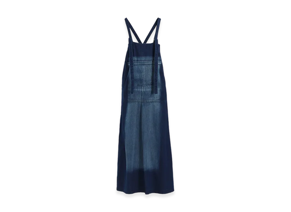 Y's Spotted Denim Salopette Skirt "Indigo"