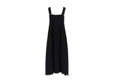 Y's Wool Gabardine Overalls Dress "Black"