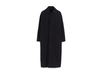 Y's Cotton Twill Garment Dye Turn Over Collar Coat "Black"