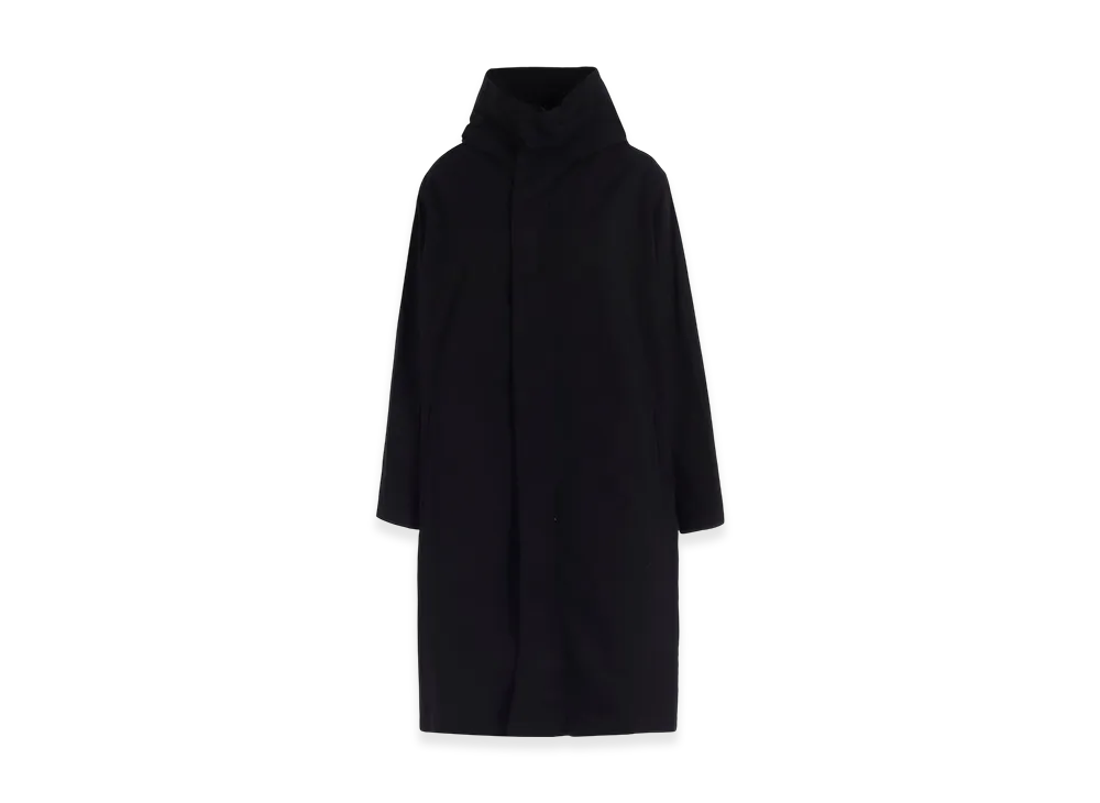 Y's Cotton Twill Garment Dye Hoodie Coat "Black"