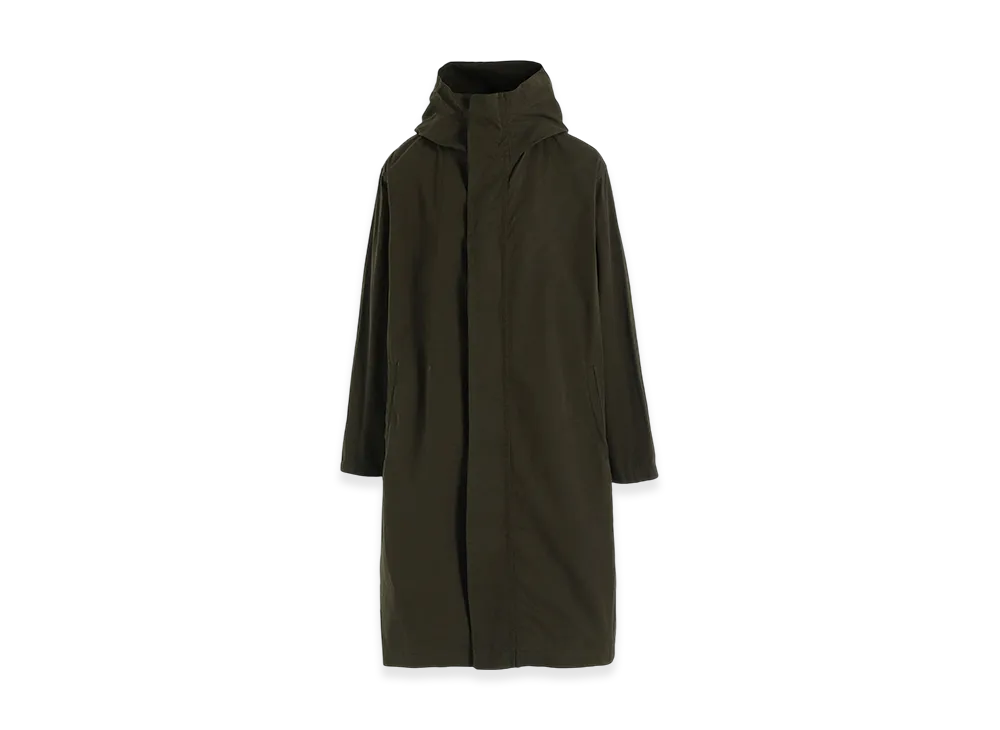 Y's Cotton Twill Garment Dye Hoodie Coat "Khaki"