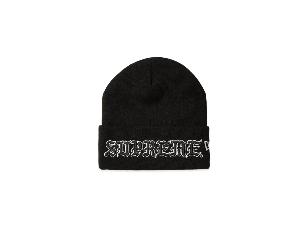 Supreme New Era Old English Beanie "Black"