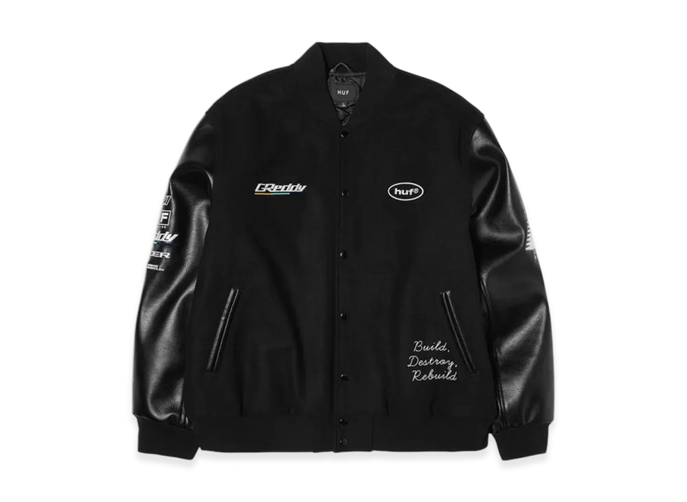 HUF x Greddy Varsity Jacket "Black"