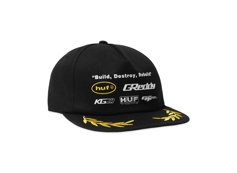 HUF x Greddy Team Snapback "Black"