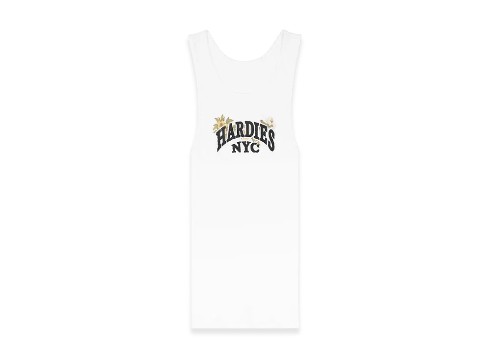 DENIM TEARS Hardies Tears Rhinestone Tank Top "White"