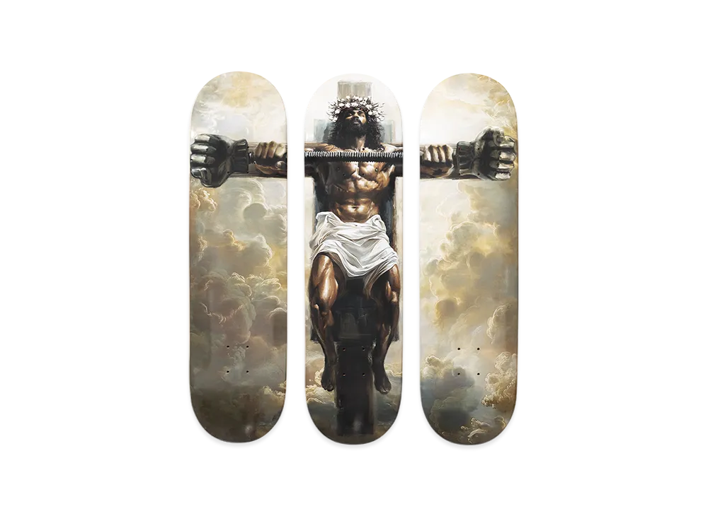 DENIM TEARS Hardies Tears Triptych Skateboard "Multi"