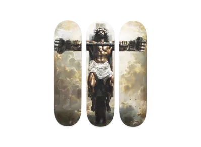 DENIM TEARS Hardies Tears Triptych Skateboard "Multi"
