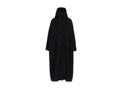 Y's Wool Gabardine Military Coat "Black"