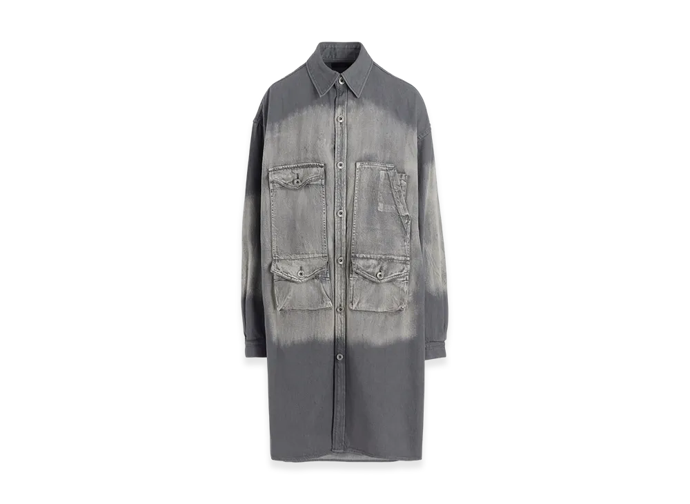 Y's Spotted Denim Big Gown Blouse "Grey"