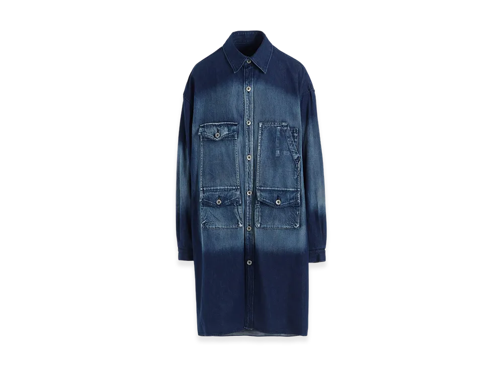 Y's Spotted Denim Big Gown Blouse "Indigo"