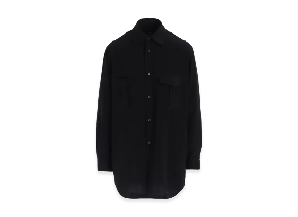 Y's Ta/Pe Crepe De Chine Shoulder Loop Blouse "Black"