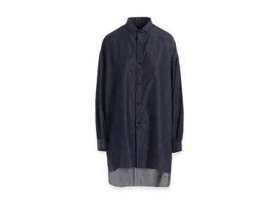 Y's 6OZ Denim Garmentfinish Design Collar Big Blouse "Indigo"