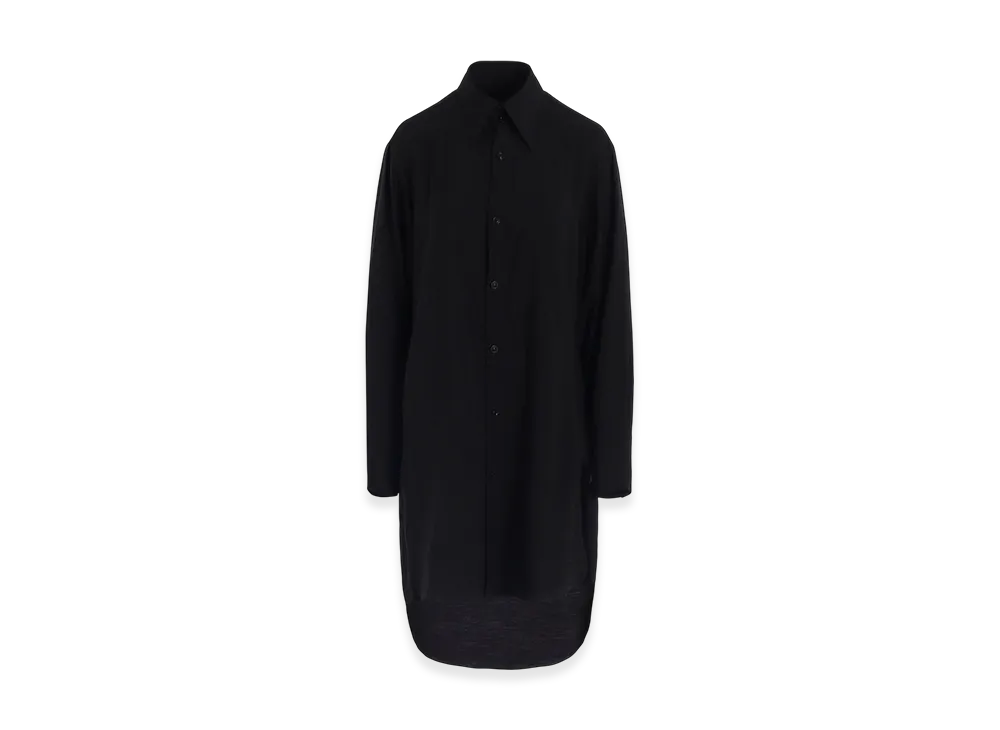 Y's Hard-Twist Sergelayered Front Shirt "Black"