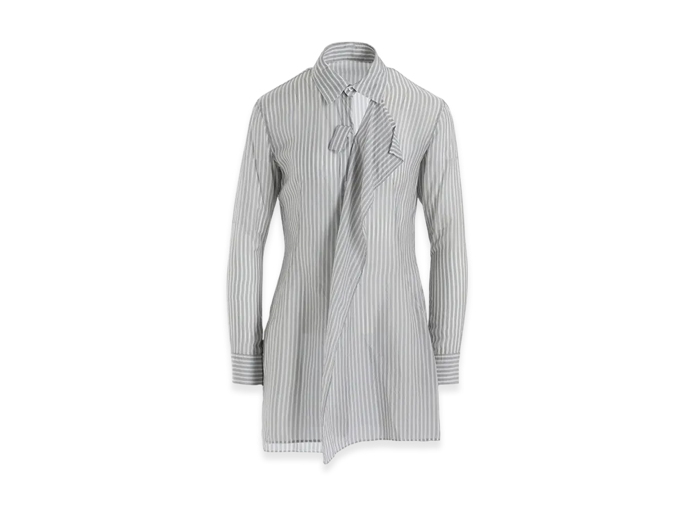 Y's Cupro Stripe Front Cloth Shirt "Blue Grey"