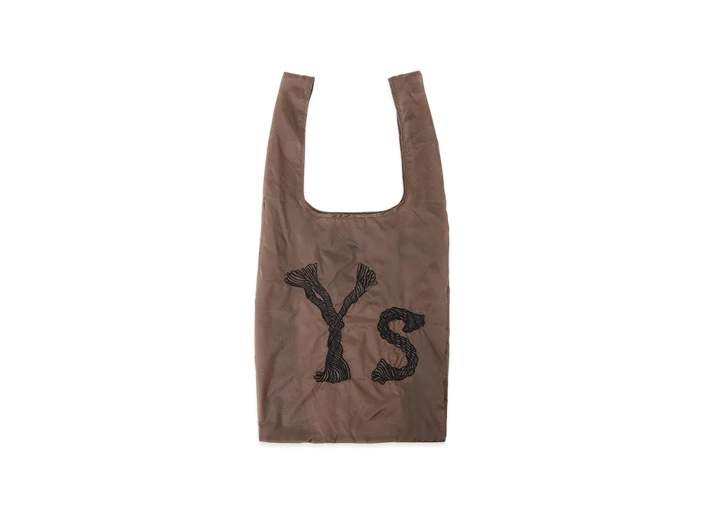 Y's Logo Stitch Nylon Shopping Bag "Brown"