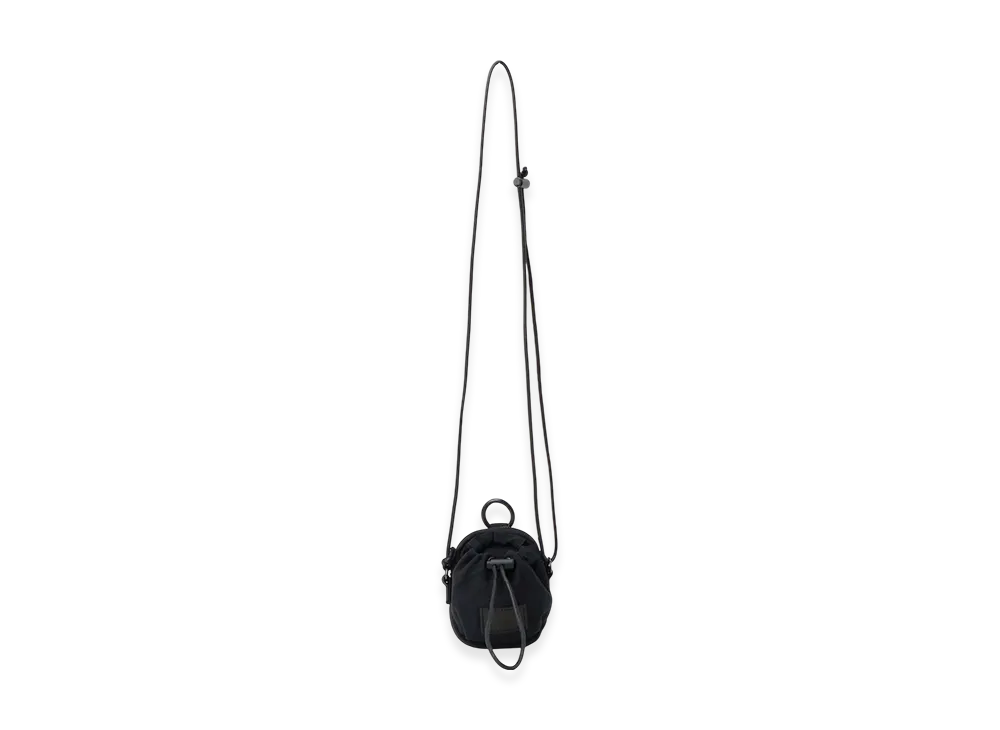 Y's Cotton Linen Twill / Leather Pouch "Black"