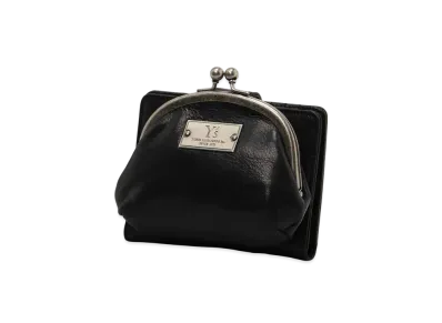 Y's Leather Card Case W/ Metal Clasp "Black"