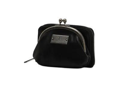 Y's Leather Wallet W/ Metal Clasp "Black"