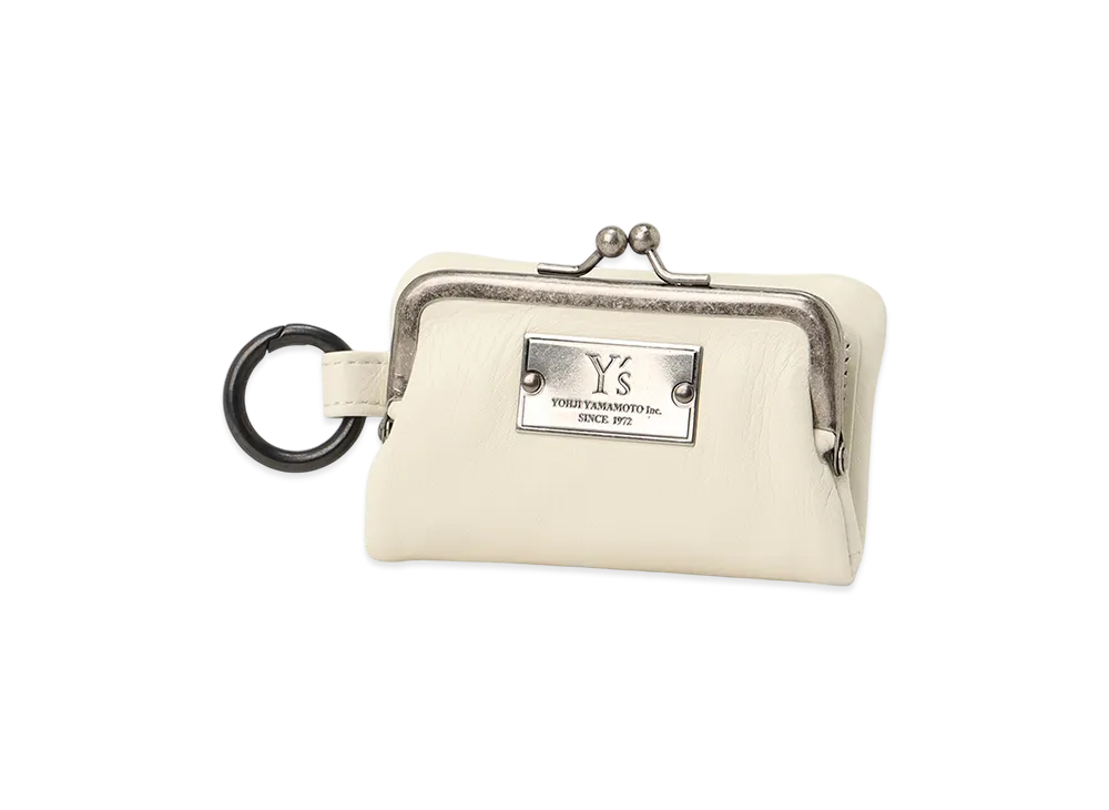 Y's Semi-Glossy Leather Key Case W/ Metal Clasp "Off White"