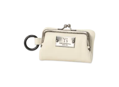 Y's Semi-Glossy Leather Key Case W/ Metal Clasp "Off White"