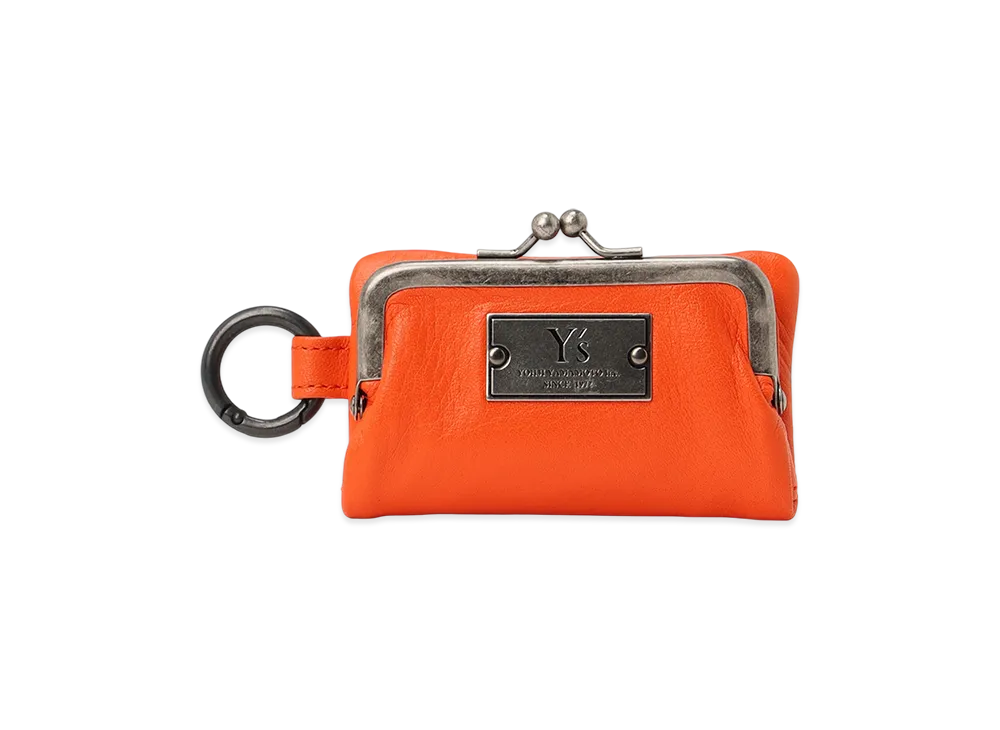 Y's Semi-Glossy Leather Key Case W/ Metal Clasp "Orange"