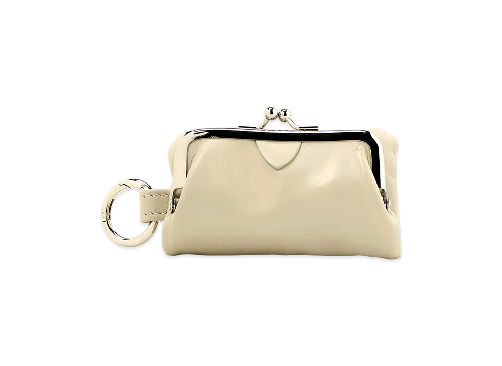 Y's Metal Ring Detail Mini Clasp Purse "Off White"