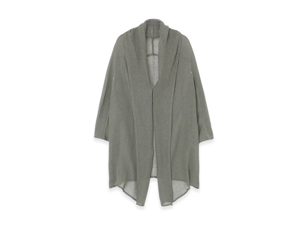 Y's Leno Cloth Shawl Collar Long Cardigan "Khaki"