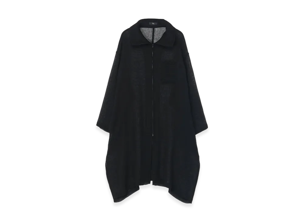Y's Leno Cloth Stand Collar Dress "Black"