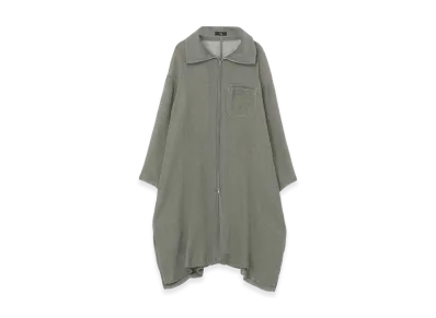 Y's Leno Cloth Stand Collar Dress "Khaki"