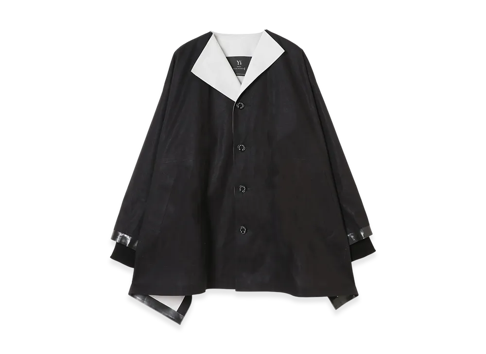 Y's 1972 - Y's Crafted By Mackintosh No Collar Coat "Black/White"