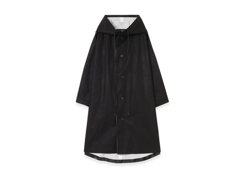 Y's 1972 - Y's Crafted By Mackintosh Hooded Coat "Black/White"