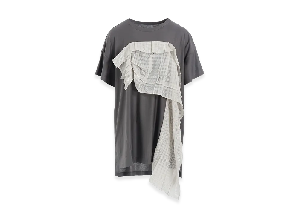 Y's Lyocell/Cotton Half Sleeve Long T "Grey"